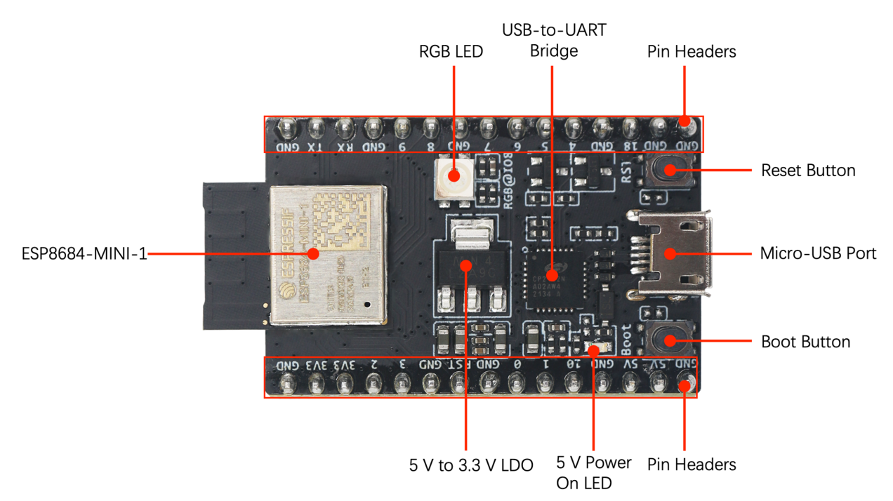 ESP8684-DevKitM-1 - front