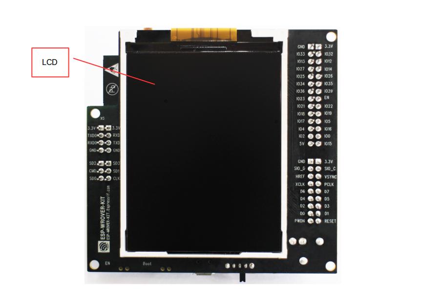 ESP-WROVER-KIT board layout - back