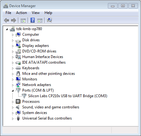 Windows 设备管理器中 ESP32-DevKitC 的 USB 至 UART 桥