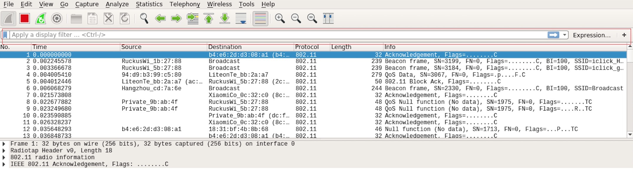 设置 Wireshark 过滤条件