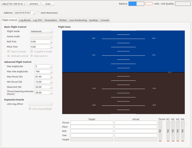 Cfclient Control Interface