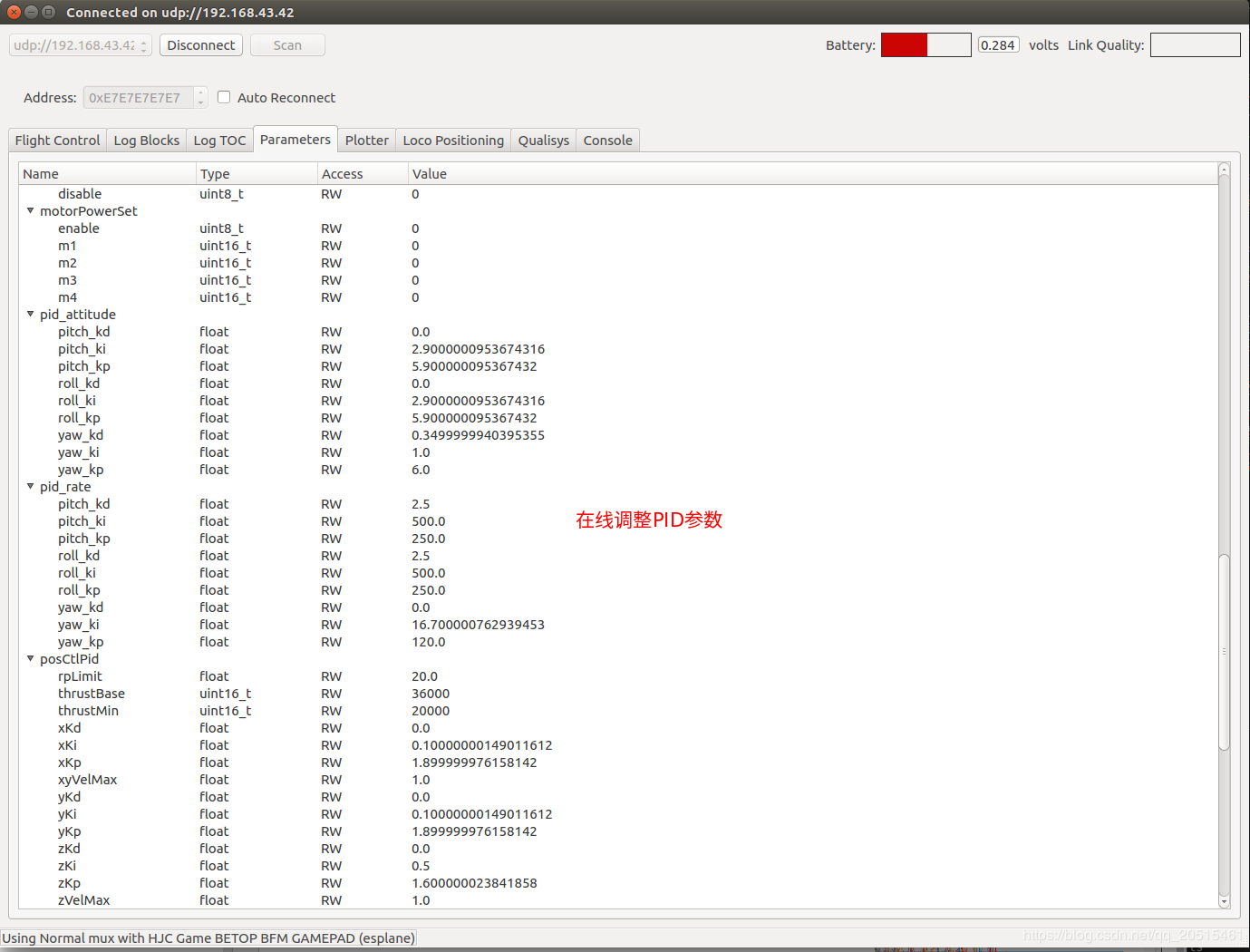 PID parameters tunning